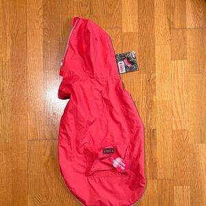 KONG Packable Red Dog Rain Jacket with Hood size Large (20-23”)